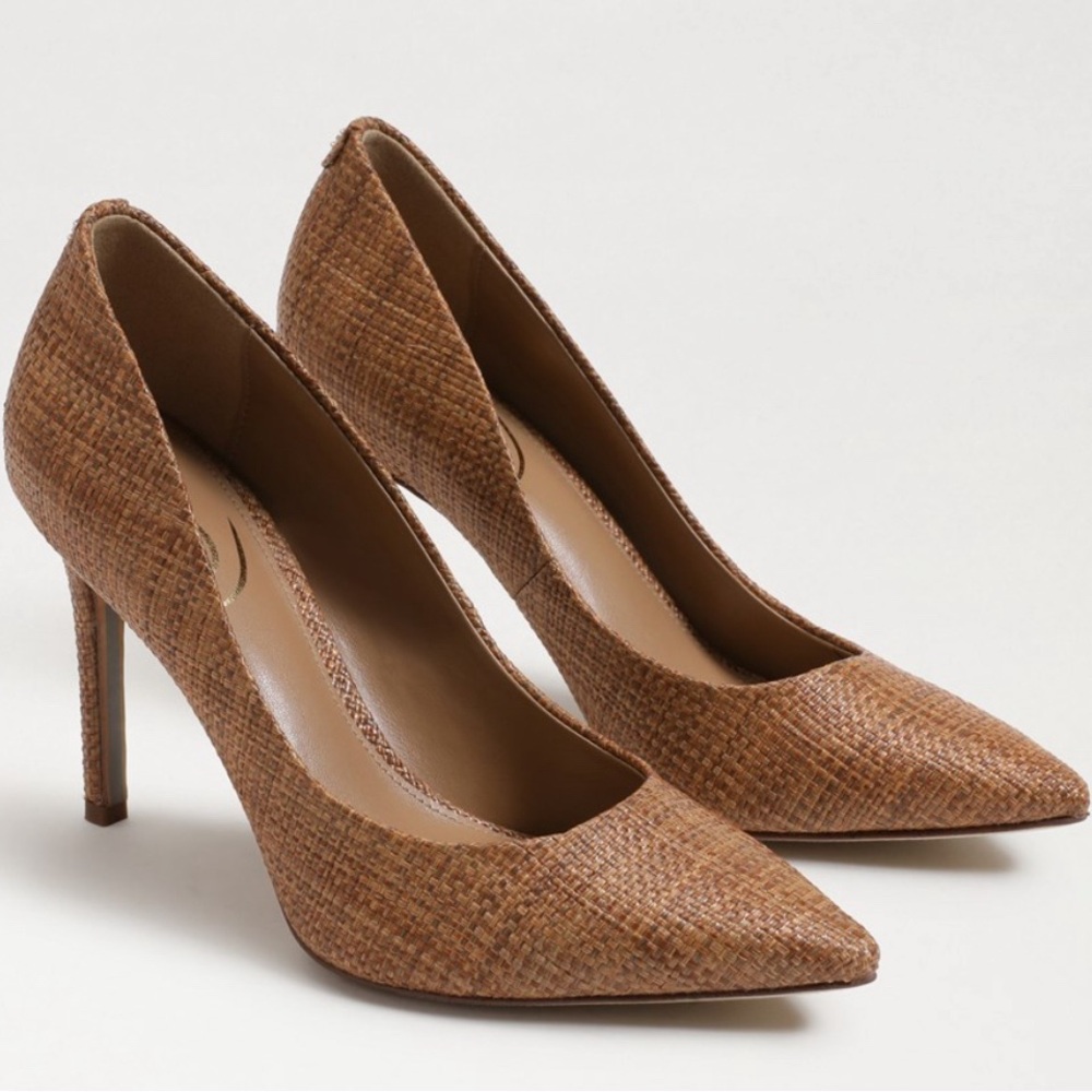 Sam Edelman HAZEL POINTED TOE HEEL in Cuoio Weave Size 7